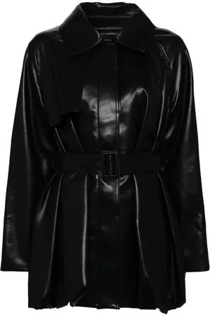 GOEN.J Leather trench jacket