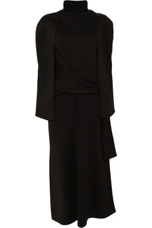 GOEN.J Knot detailed cape-effect dress