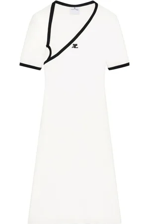 Courrèges Asymmetric-neck mini dress