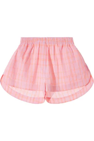 Monochrome Check pattern elasticated shorts