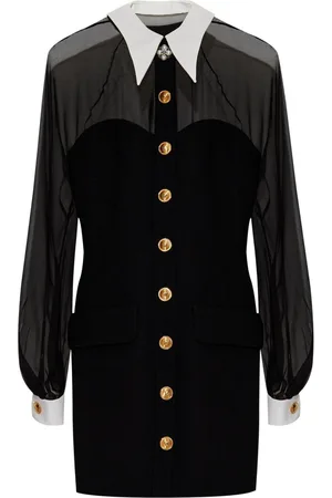 VERSACE Panelled bustier mini dress