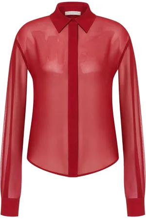 Serafini Classic-collar semi-sheer shirt