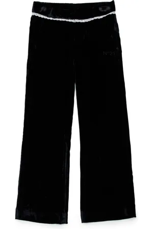 Nº21 Lace-trim wide-leg trousers