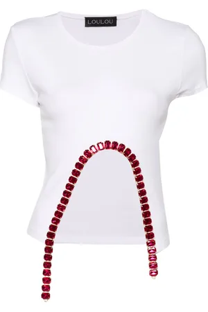 LOULOU Crystal-embellished T-shirt