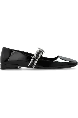 VERSACE Leather ballerina shoes
