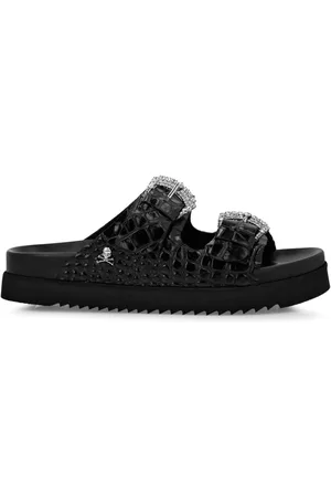 Philipp Plein Crocodile-effect leather sandals