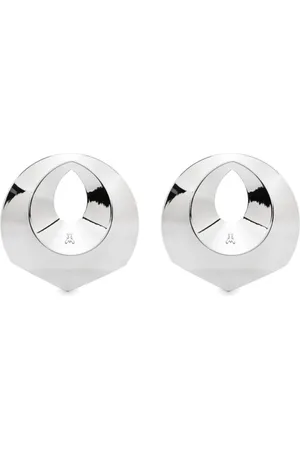 Patrizia Pepe Embossed-logo hoop earrings