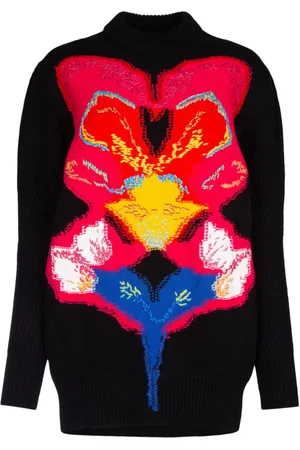 Alexander McQueen Orchid-intarsia wool jumper