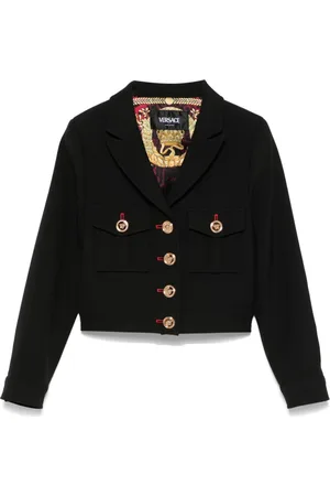 VERSACE Logo-engraved buttons jacket