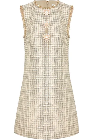 Self-Portrait Embellished bouclé mini dress