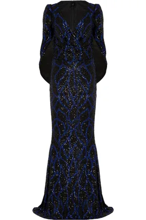 TALBOT RUNHOF Shawl design sequinned gown