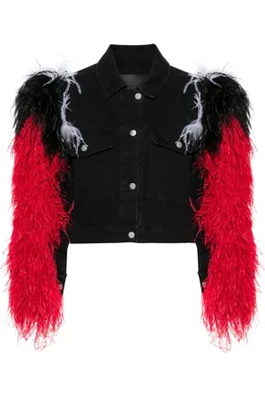 LOULOU Feather-detail denim jacket