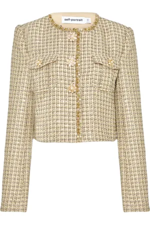 Self-Portrait Cropped bouclé jacket