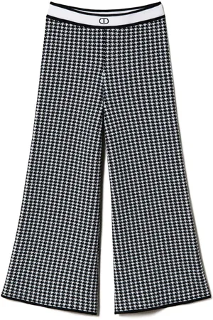 Twin-Set Jacquard houndstooth knitted trousers