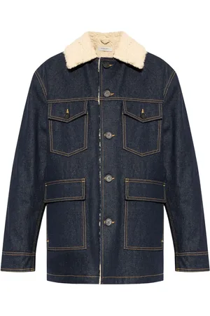 Golden Goose Shearling-collar denim jacket