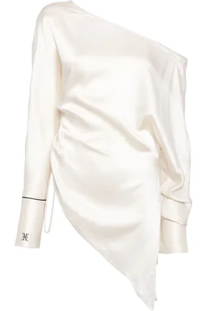 Kiki de Montparnasse Off-shoulder silk blouse