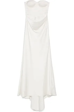ROTATE Satin pearl maxi dress