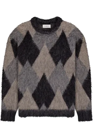 LANEUS Argyle check jumper