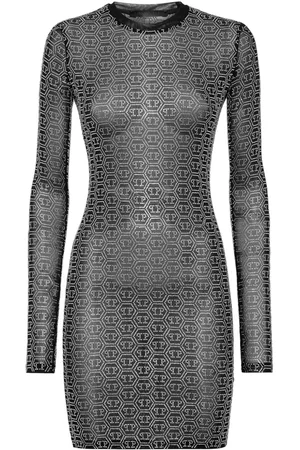 Philipp Plein Crystal-embellished mesh dress