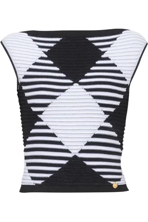 Balmain Gingham pattern cropped top