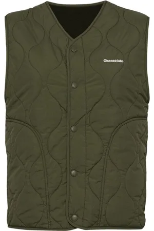 Chocoolate Logo-embroidered puffer jacket