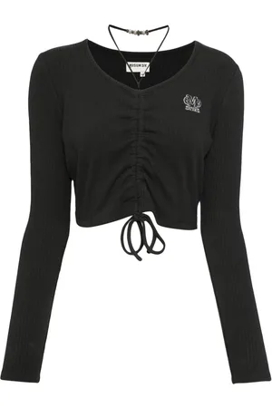 Musium Div. Logo-embroidered ruched T-shirt