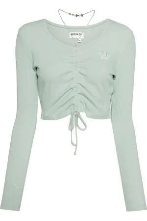 Musium Div. Logo-embroidered ruched T-shirt