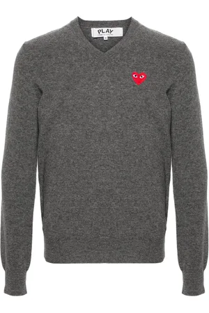 Comme des Garçons Heart-patch wool jumper