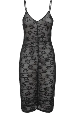 Philipp Plein Monogram tulle dress