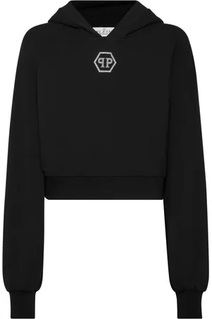 Philipp Plein Crystal-logo cropped hoodie