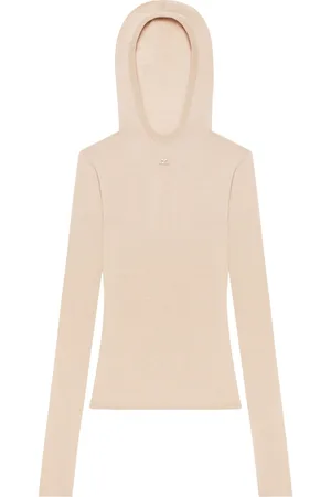 Courrèges Hooded knitted top