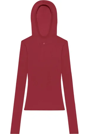 Courrèges Hooded knitted top