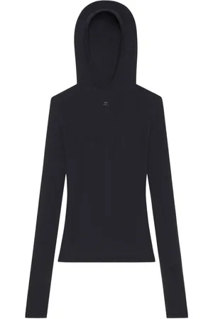 Courrèges Hooded knitted top