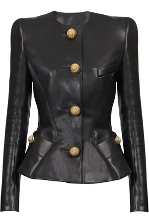 Balmain Leather peplum jacket