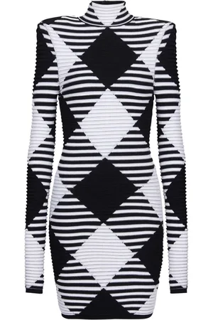 Balmain Gingham knit mini dress