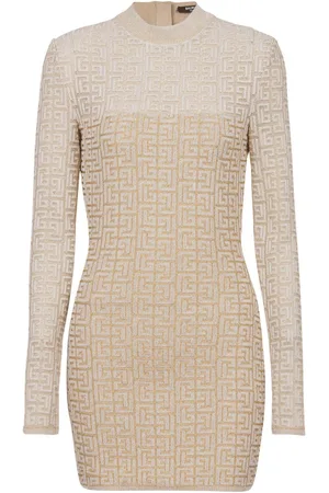 Balmain PB Labyrinth-jacquard knit dress