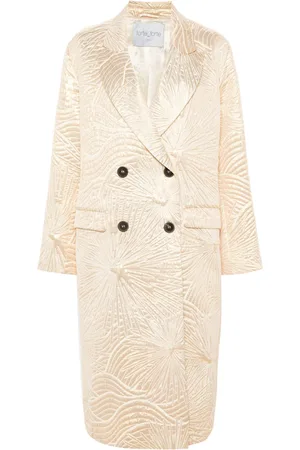 FORTE FORTE Metallic-effect double-breasted coat