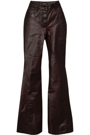MUGLER Waxed flared jeans