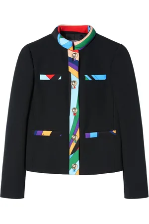 Puccini Contrast-trim single-breasted jacket