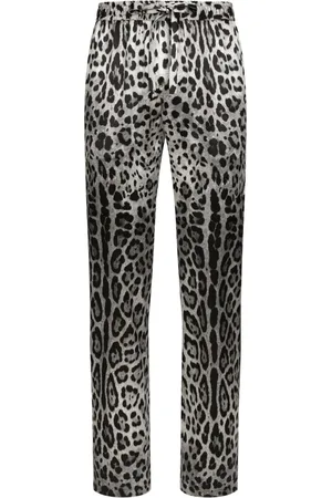 Dolce & Gabbana Animal-print silk lounge trousers