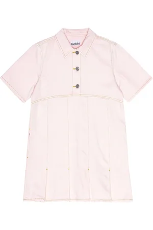 Ganni Pleat-hem denim mini dress