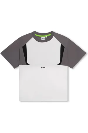 HUGO BOSS Panelled logo-print T-shirt