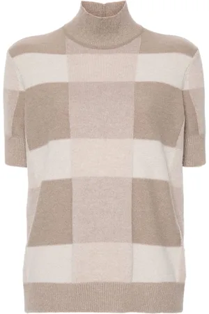 Emporio Armani Mock-neck check-pattern sweater