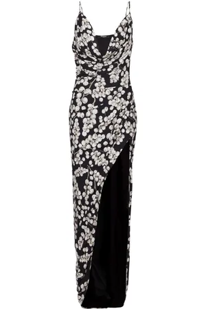 Balmain Redcurrant print long dress