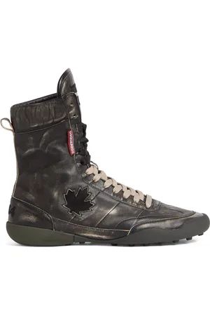 Dsquared2 Distressed high-top leather sneakers