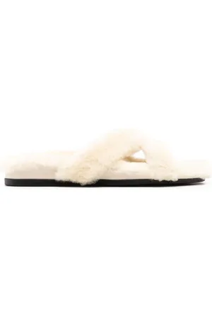 Manolo Blahnik Shearling open toe mules