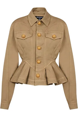 Balmain Ruffled cotton-canvas jacket