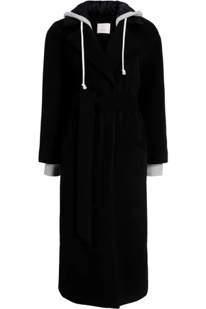 Cinq A Sept Hooded belted coat