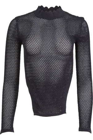FLEUR DU MAL Pointelle-knit scalloped top