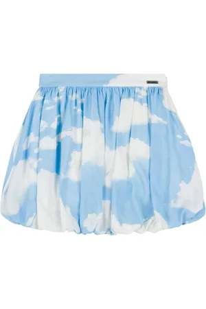 Moschino Cloud-print bubble-silhouette skirt